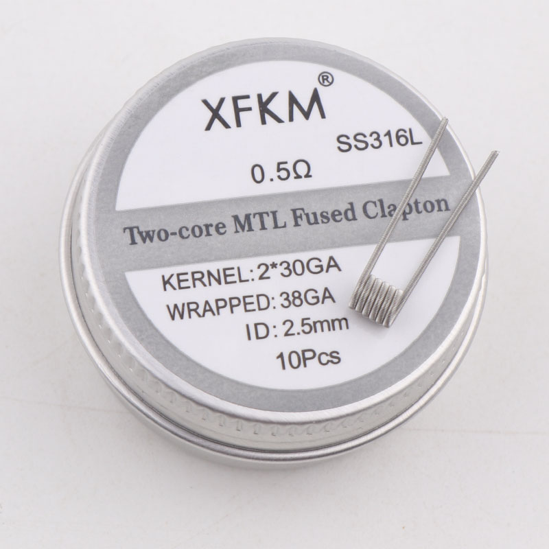 Clapton Wire Pre Built - جديد XFKM 10 قطعة/صندوق NI80/A1/SS316L MTL