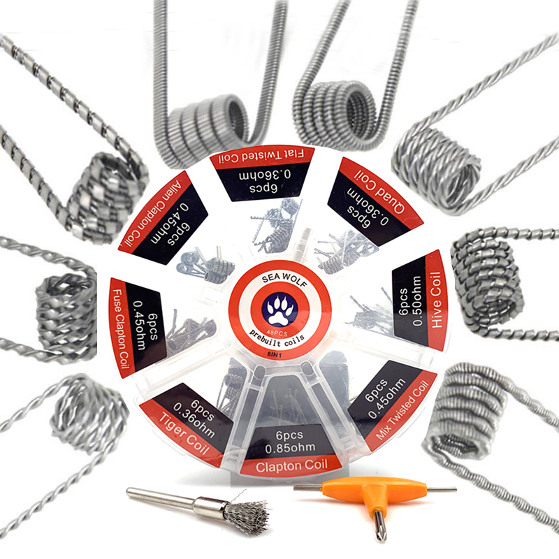 ملف لفائف جاهز 8 أنواع، ألين ك - مراجعة Clapton Wire Pre Built وسعره