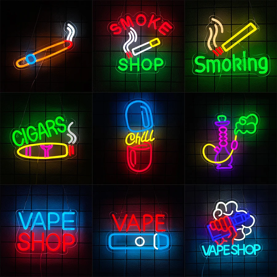 لافتة نيون LED مضيئة بمنفذ USB - مراجعة Vaping Shop وسعره